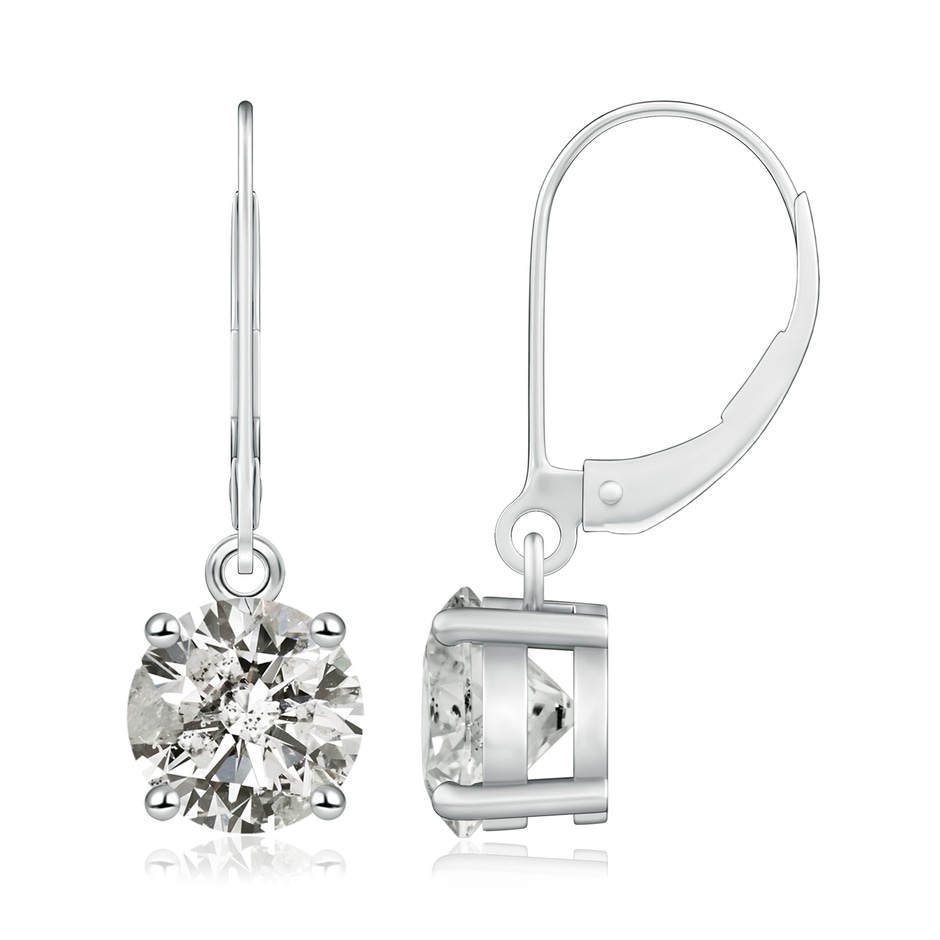 7.4mm KI3 Round Diamond Leverback Earrings in P950 Platinum 
