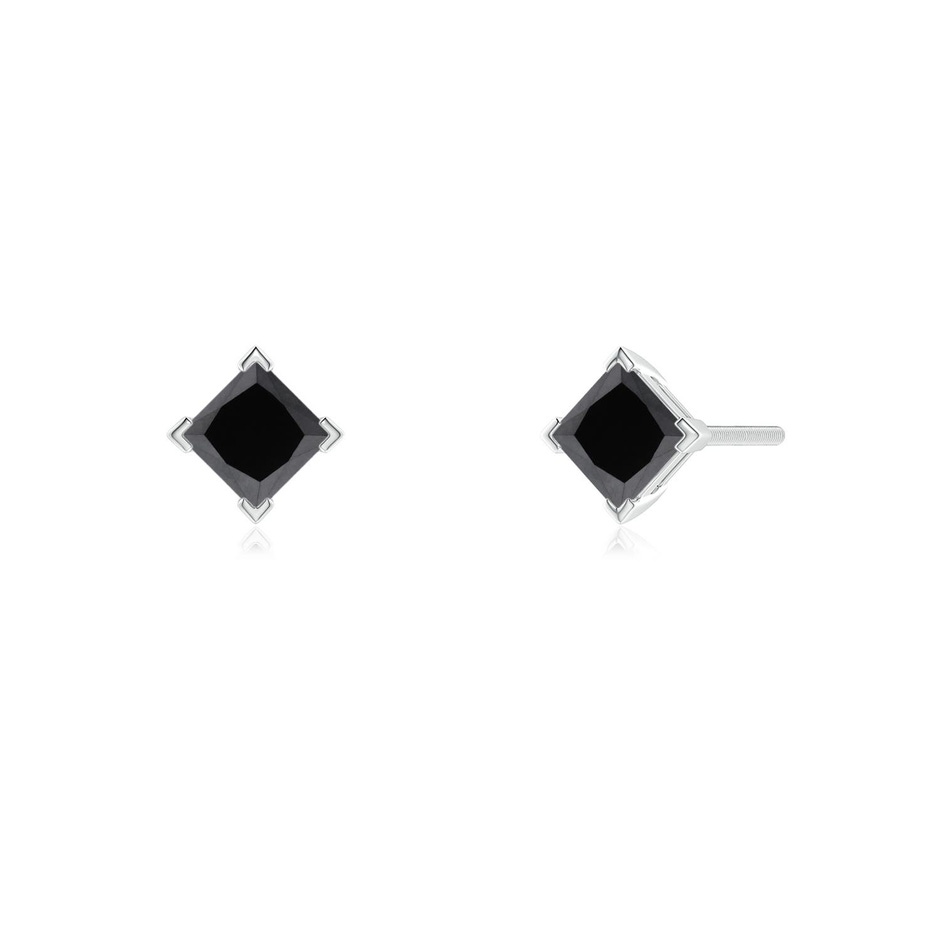 3.5mm AA Princess-Cut Enhanced Black Diamond Stud Earrings in P950 Platinum side 199