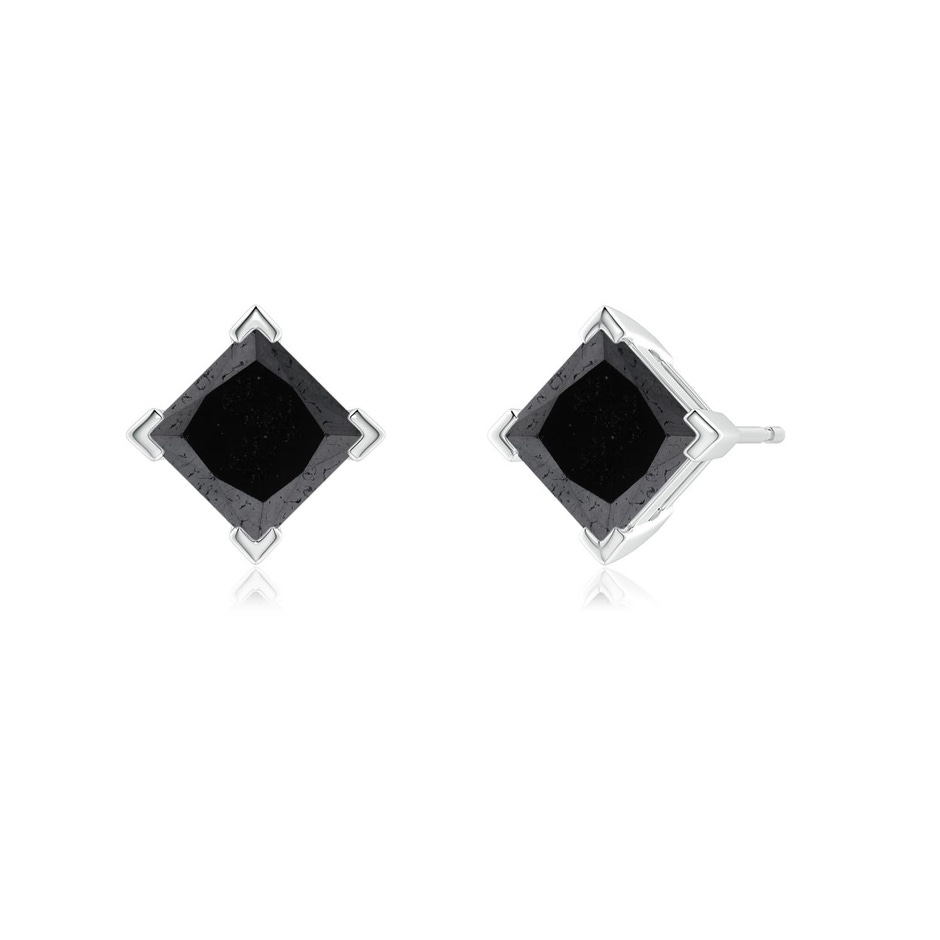 4.9mm A Princess-Cut Enhanced Black Diamond Stud Earrings in White Gold side 199