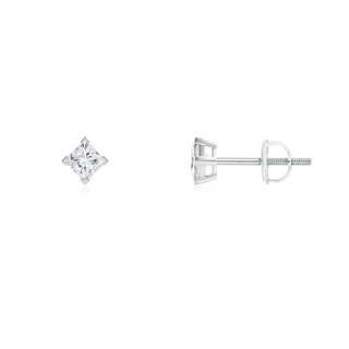 2.7mm GVS2 Princess-Cut Diamond Stud Earrings in P950 Platinum