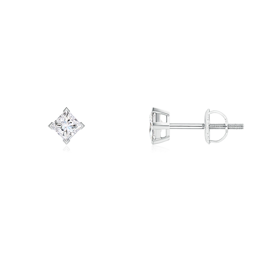 2.7mm GVS2 Princess-Cut Diamond Stud Earrings in P950 Platinum 