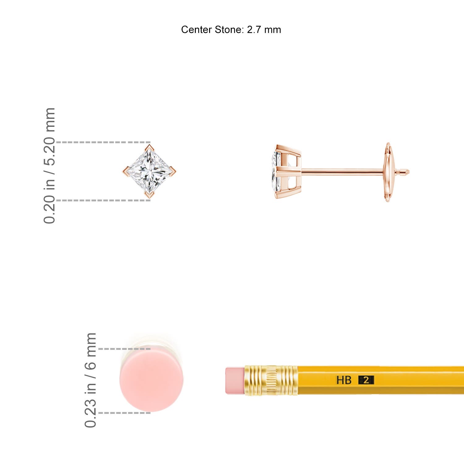 H, SI2 / 0.25 CT / 14 KT Rose Gold