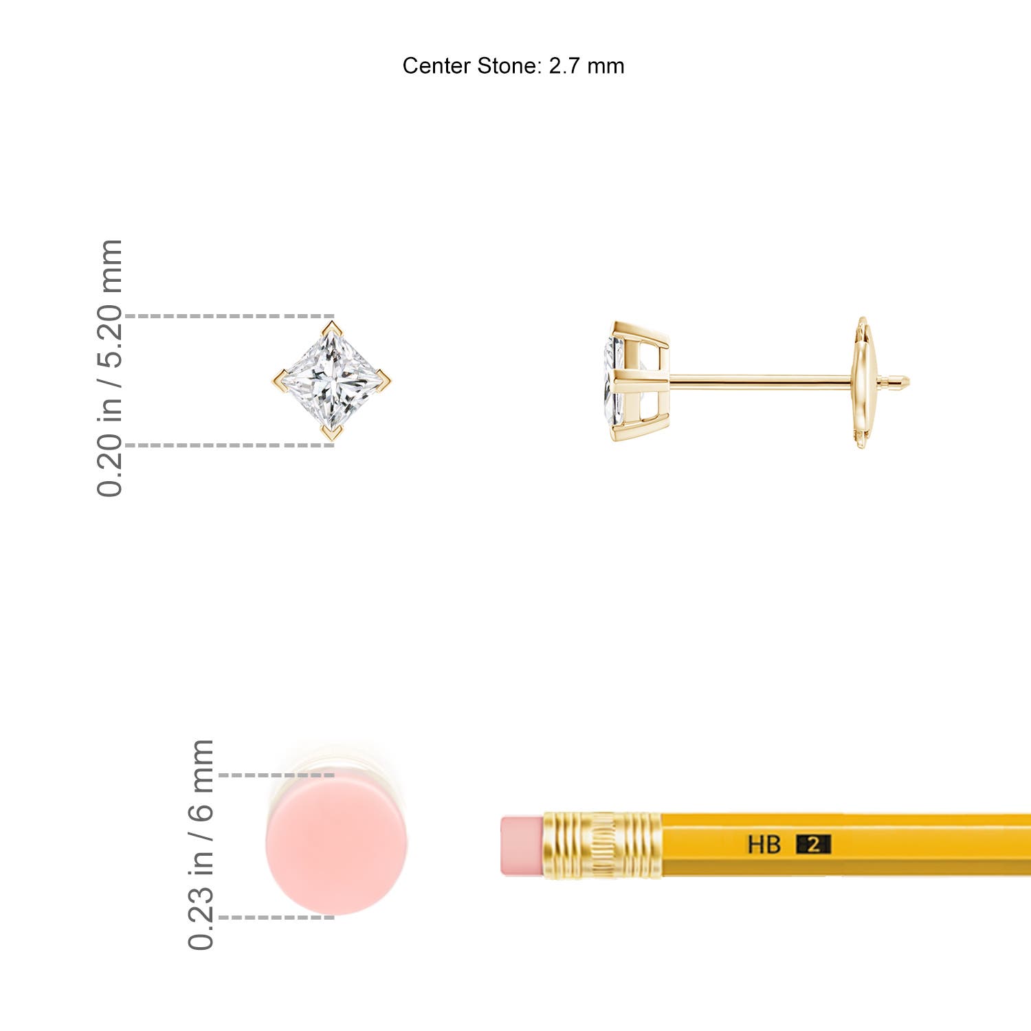 H, SI2 / 0.25 CT / 14 KT Yellow Gold