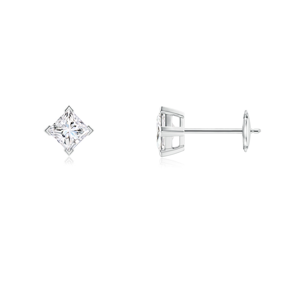 3.5mm GVS2 Princess-Cut Diamond Stud Earrings in White Gold 