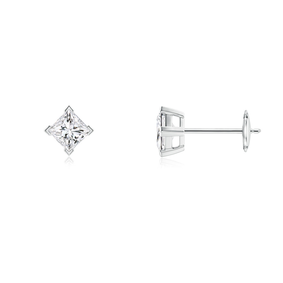 3.5mm HSI2 Princess-Cut Diamond Stud Earrings in 18K White Gold 