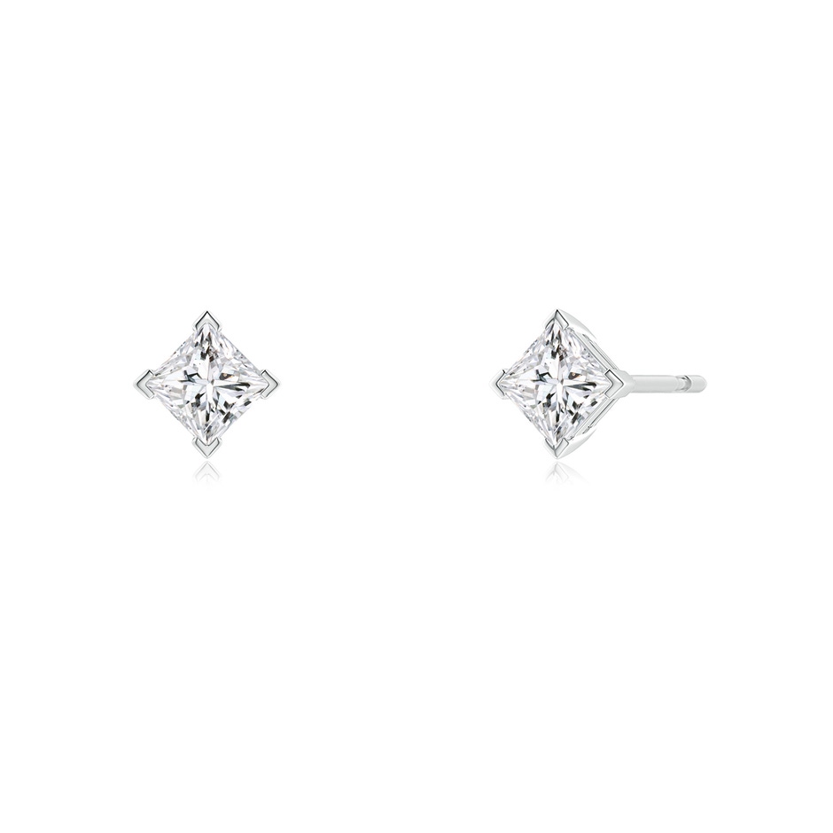 3.5mm HSI2 Princess-Cut Diamond Stud Earrings in 18K White Gold side 199