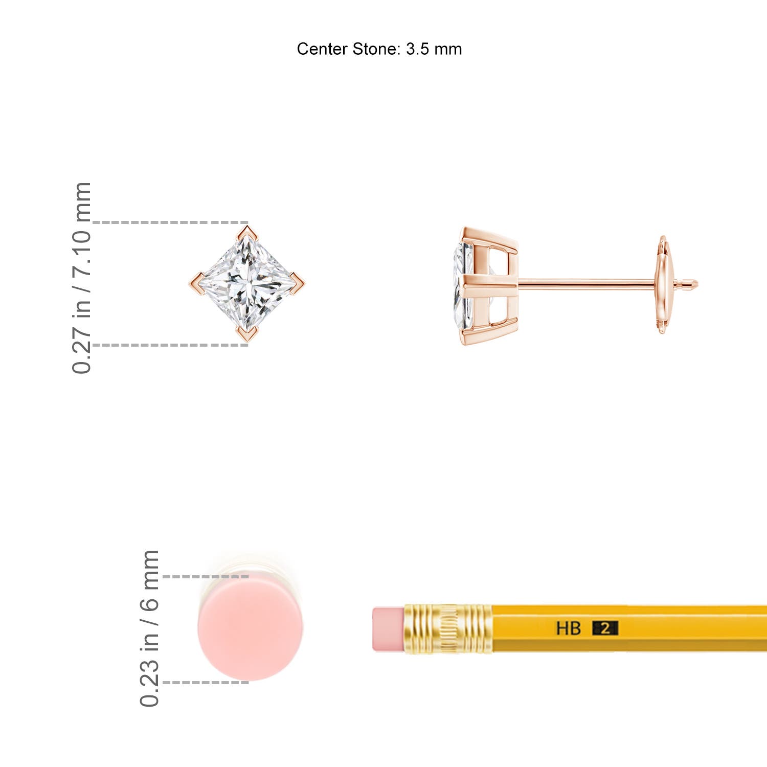 H, SI2 / 0.5 CT / 14 KT Rose Gold