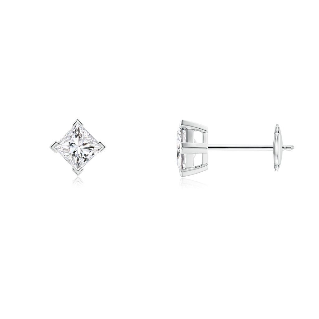 3.5mm HSI2 Princess-Cut Diamond Stud Earrings in White Gold