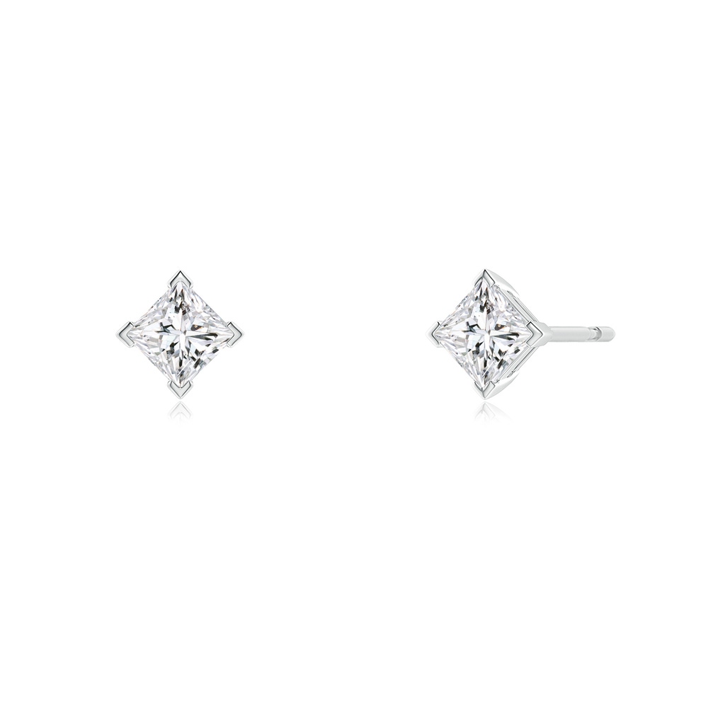 3.5mm HSI2 Princess-Cut Diamond Stud Earrings in White Gold Side 199