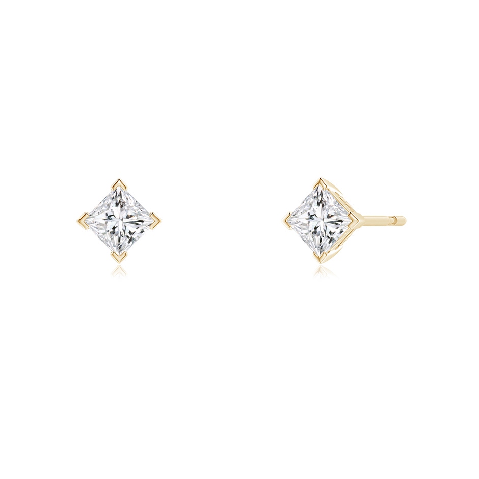 3.5mm HSI2 Princess-Cut Diamond Stud Earrings in Yellow Gold side 199