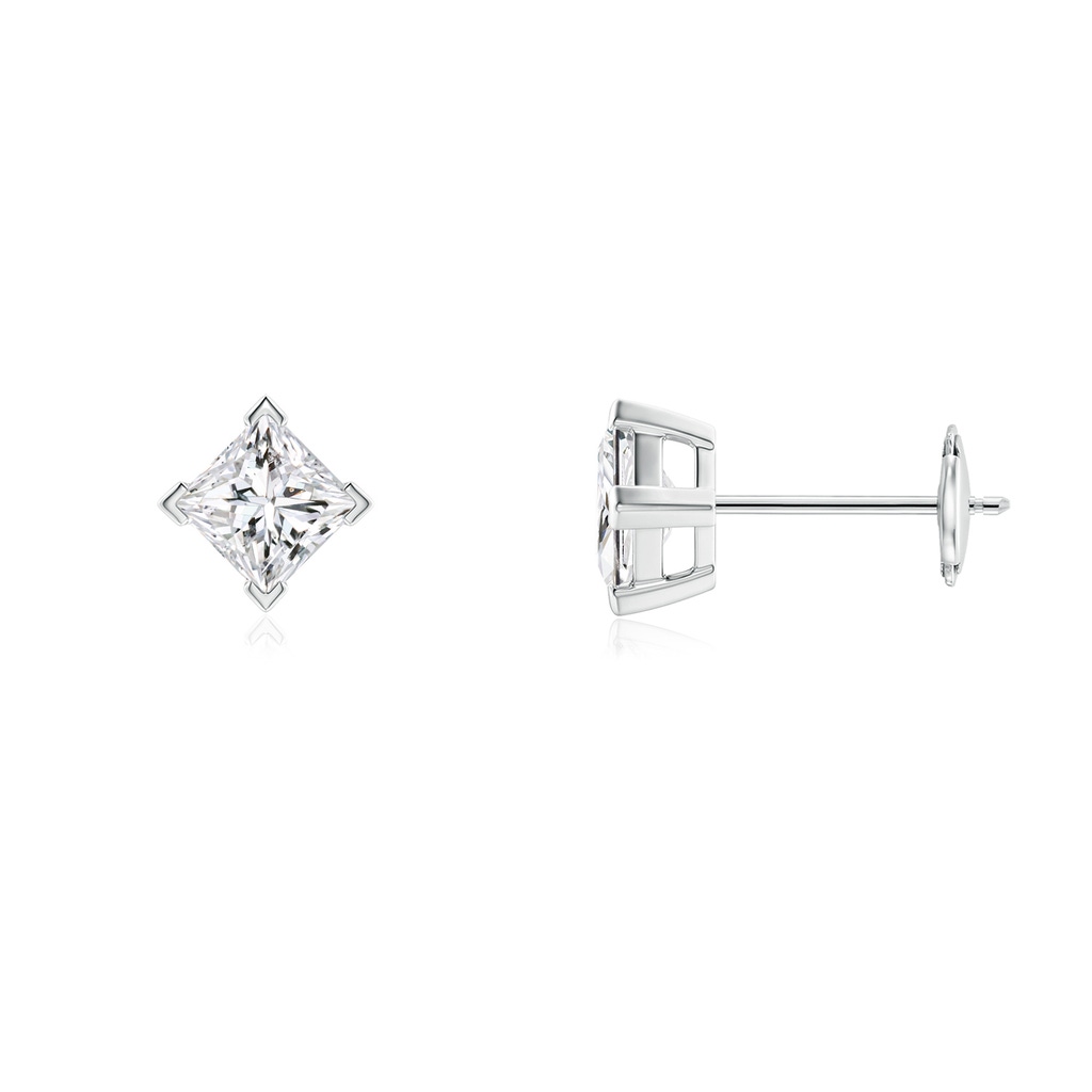 3.9mm HSI2 Princess-Cut Diamond Stud Earrings in White Gold 