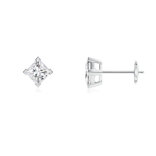 3.9mm HSI2 Princess-Cut Diamond Stud Earrings in White Gold