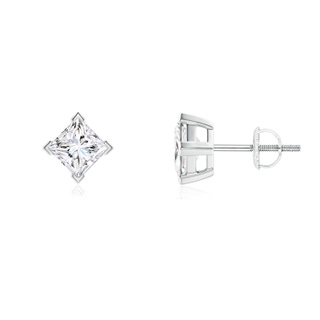 4.4mm GVS2 Princess-Cut Diamond Stud Earrings in P950 Platinum