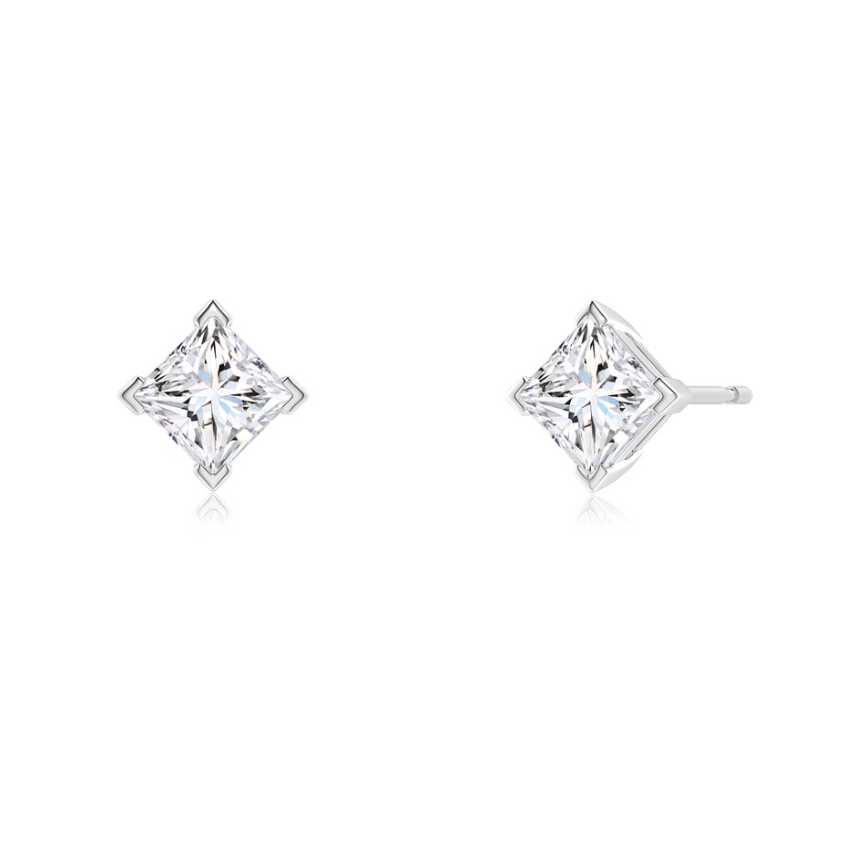 4.4mm GVS2 Princess-Cut Diamond Stud Earrings in White Gold side 199