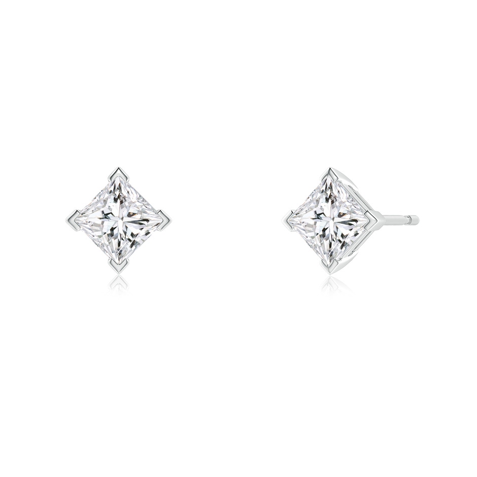 4.4mm HSI2 Princess-Cut Diamond Stud Earrings in White Gold side 199