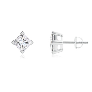 4.9mm GVS2 Princess-Cut Diamond Stud Earrings in P950 Platinum