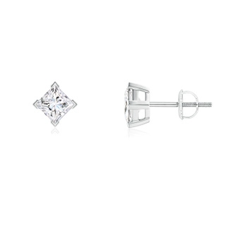 4mm GVS2 Princess-Cut Diamond Stud Earrings in P950 Platinum