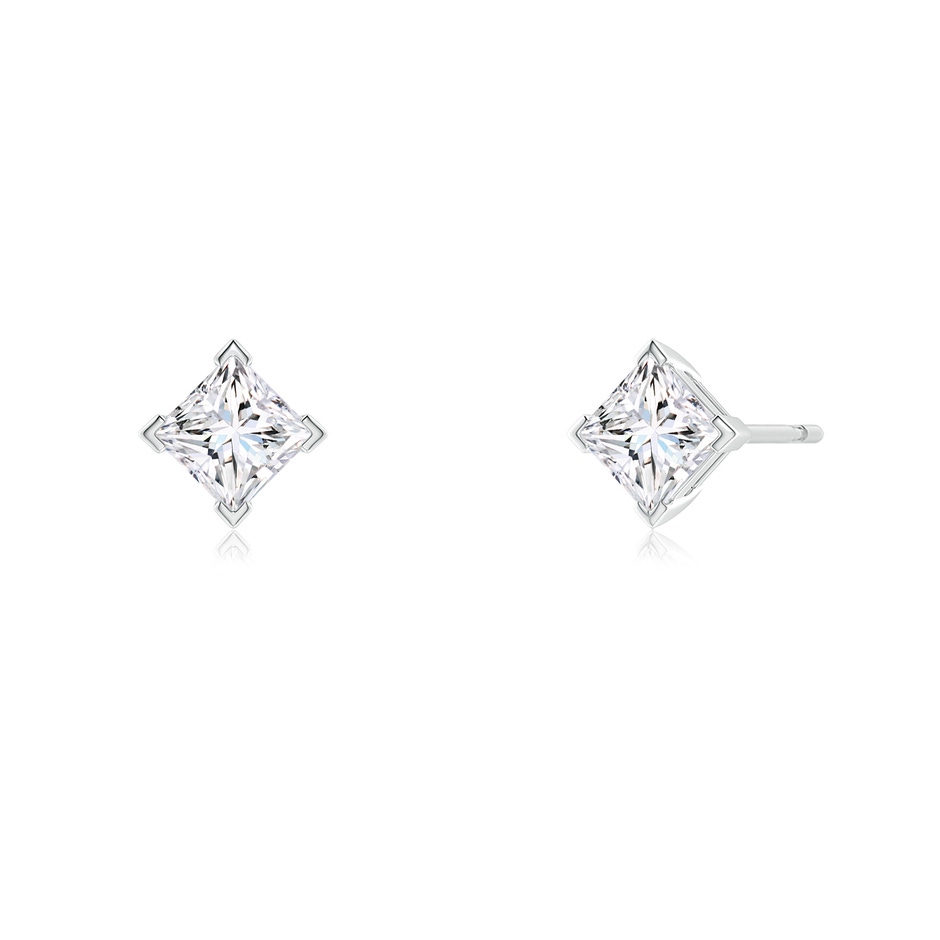 4mm GVS2 Princess-Cut Diamond Stud Earrings in White Gold side 199