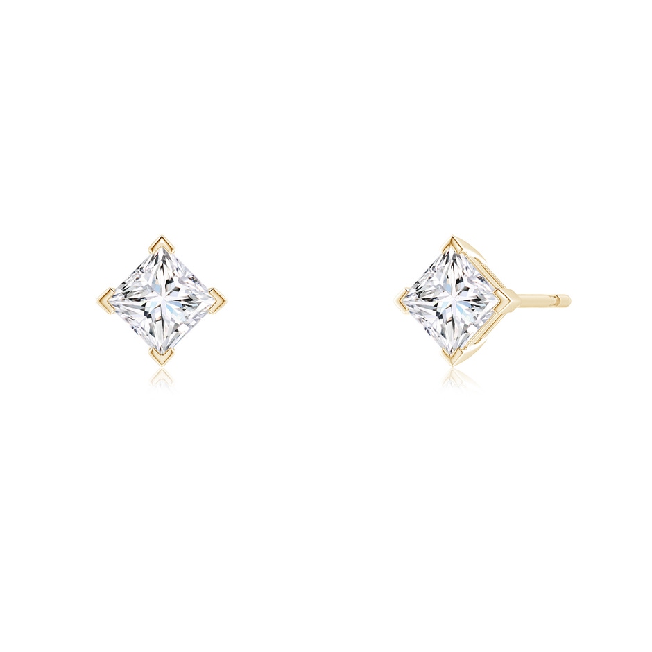 4mm GVS2 Princess-Cut Diamond Stud Earrings in Yellow Gold side 199