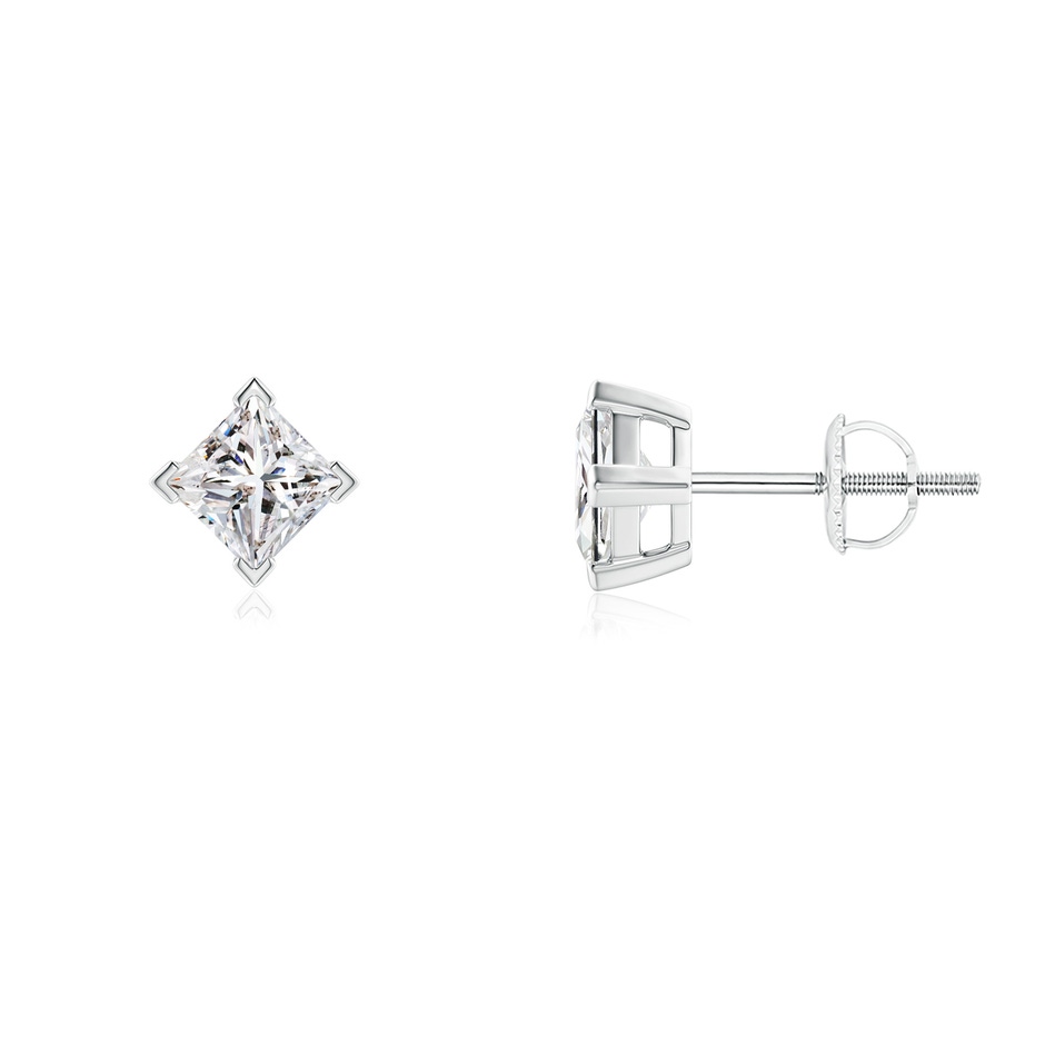 4mm IJI1I2 Princess-Cut Diamond Stud Earrings in P950 Platinum 