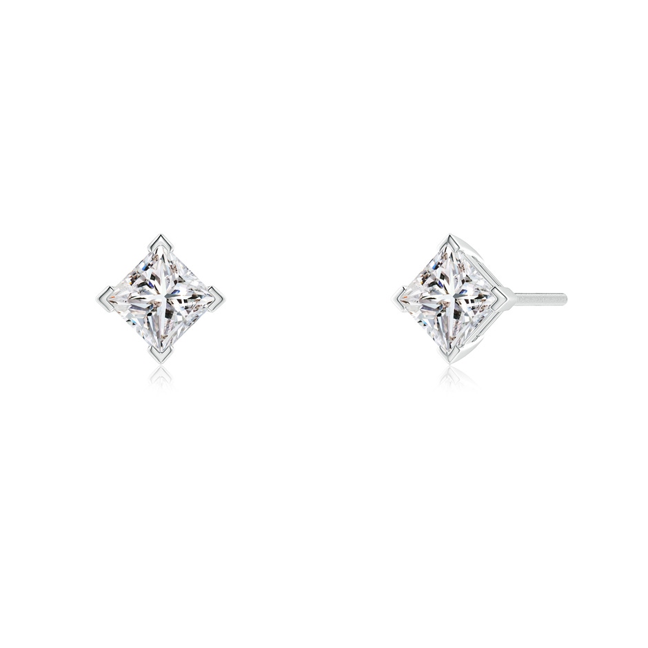 4mm IJI1I2 Princess-Cut Diamond Stud Earrings in P950 Platinum side 199