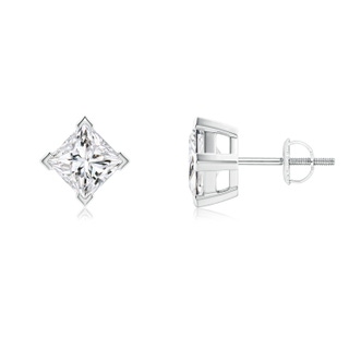 5.1mm HSI2 Princess-Cut Diamond Stud Earrings in P950 Platinum