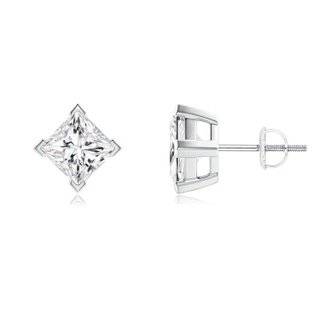 5.5mm HSI2 Princess-Cut Diamond Stud Earrings in P950 Platinum