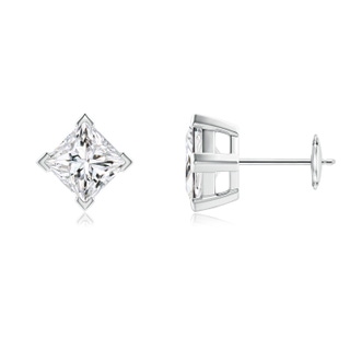 5.5mm HSI2 Princess-Cut Diamond Stud Earrings in White Gold