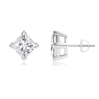 6.2mm HSI2 Princess-Cut Diamond Stud Earrings in P950 Platinum