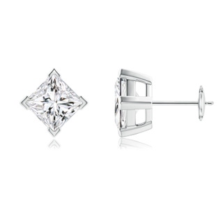 6.2mm HSI2 Princess-Cut Diamond Stud Earrings in White Gold