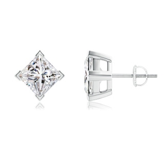 6.2mm IJI1I2 Princess-Cut Diamond Stud Earrings in P950 Platinum