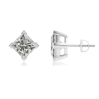 6.2mm KI3 Princess-Cut Diamond Stud Earrings in P950 Platinum