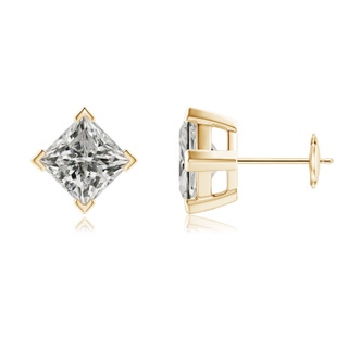 6.2mm KI3 Princess-Cut Diamond Stud Earrings in Yellow Gold
