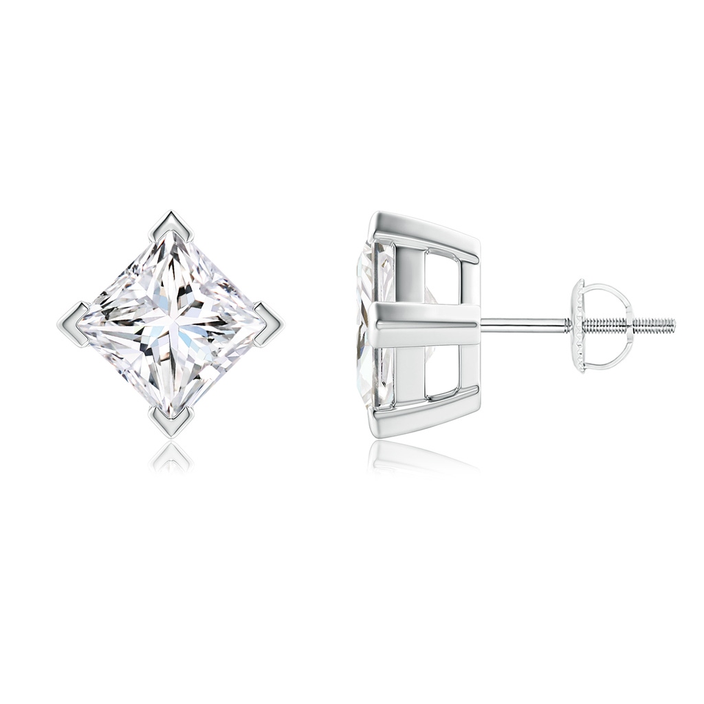 6.5mm GVS2 Princess-Cut Diamond Stud Earrings in P950 Platinum 