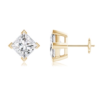 6.5mm HSI2 Princess-Cut Diamond Stud Earrings in 10K Yellow Gold