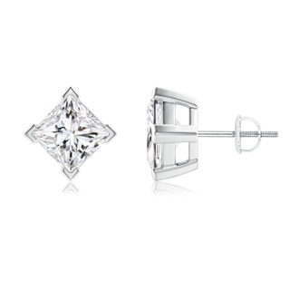 6.5mm HSI2 Princess-Cut Diamond Stud Earrings in P950 Platinum