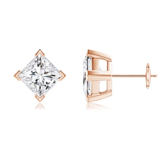 6.5mm HSI2 Princess-Cut Diamond Stud Earrings in Rose Gold