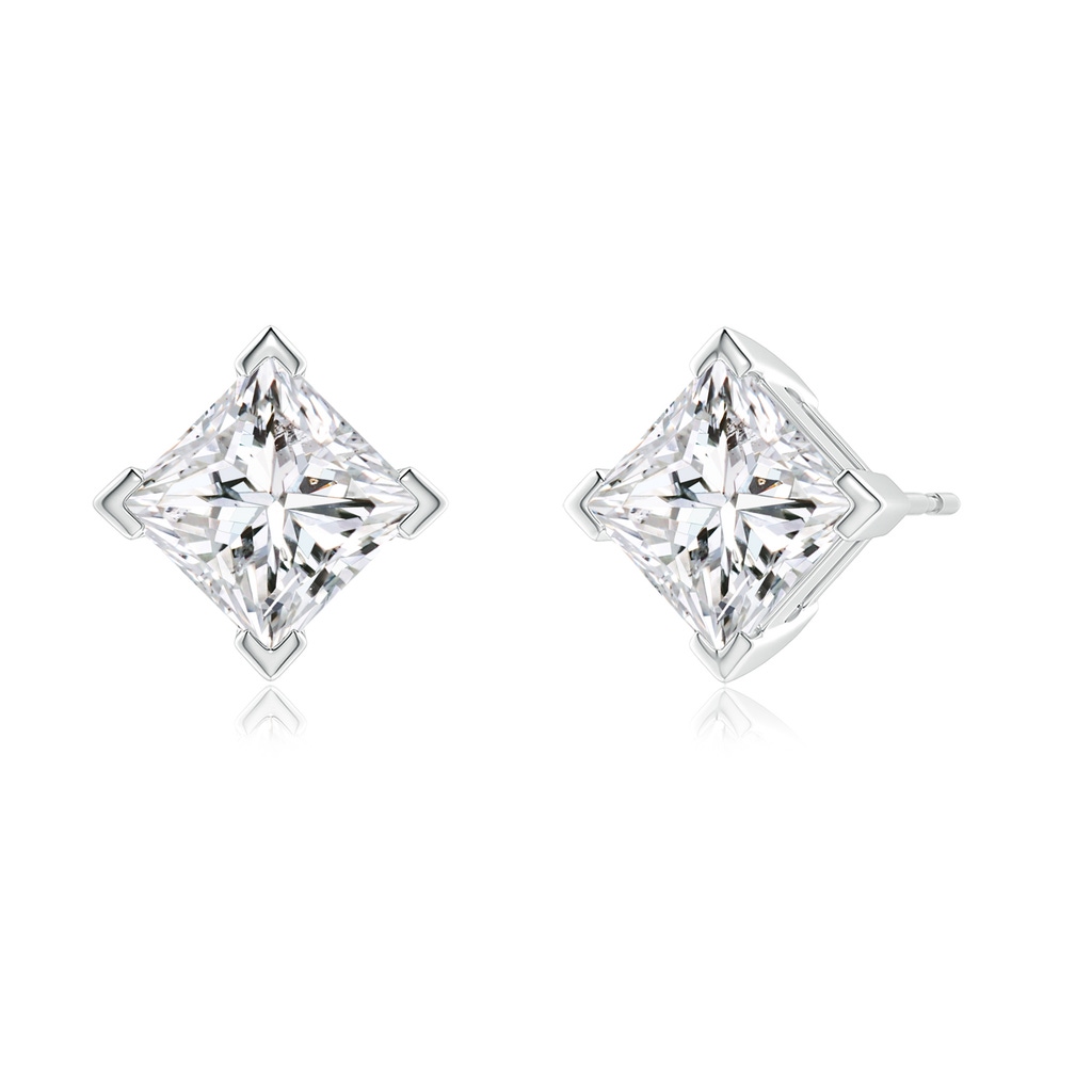 6.5mm HSI2 Princess-Cut Diamond Stud Earrings in White Gold Side 199