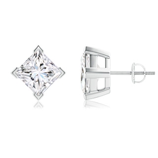 6.8mm GVS2 Princess-Cut Diamond Stud Earrings in P950 Platinum