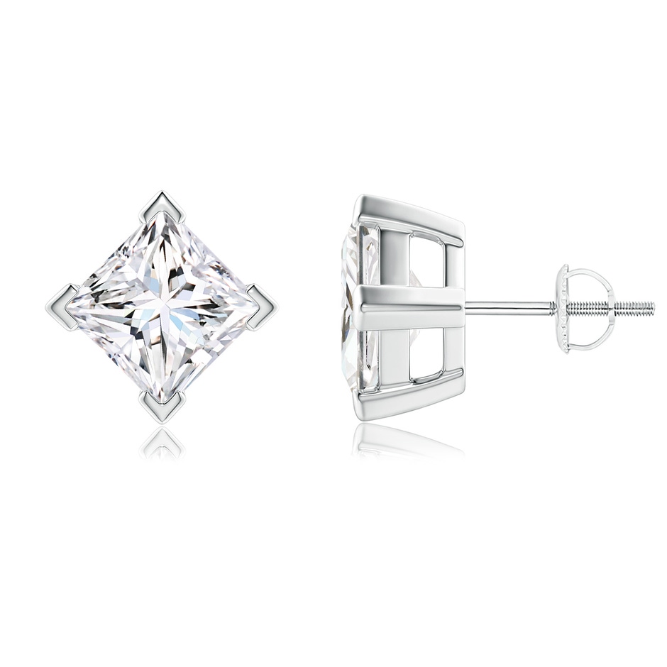 6.8mm GVS2 Princess-Cut Diamond Stud Earrings in P950 Platinum 