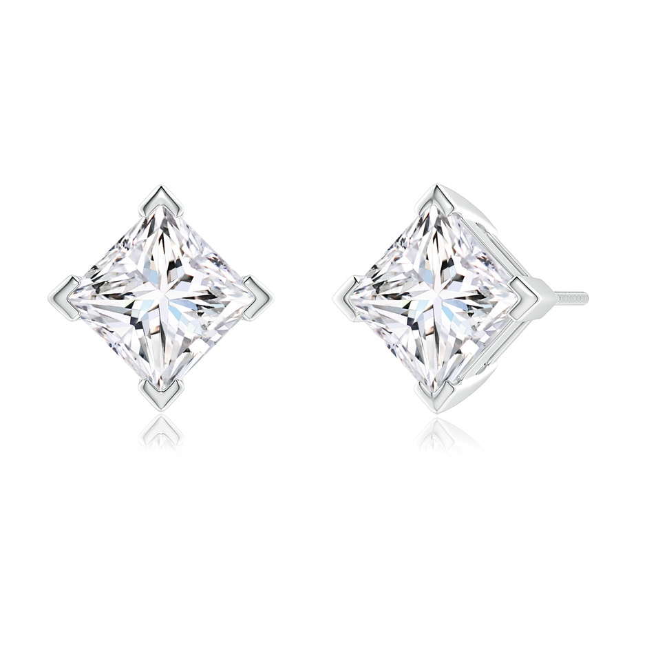 6.8mm GVS2 Princess-Cut Diamond Stud Earrings in P950 Platinum side 199