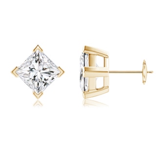 6.8mm HSI2 Princess-Cut Diamond Stud Earrings in 10K Yellow Gold