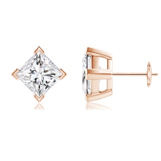 6.8mm HSI2 Princess-Cut Diamond Stud Earrings in Rose Gold