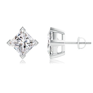 6.8mm IJI1I2 Princess-Cut Diamond Stud Earrings in P950 Platinum