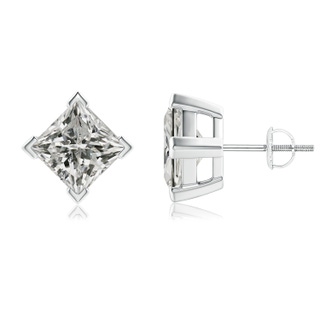 6.8mm KI3 Princess-Cut Diamond Stud Earrings in P950 Platinum