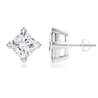 7.4mm GVS2 Princess-Cut Diamond Stud Earrings in P950 Platinum