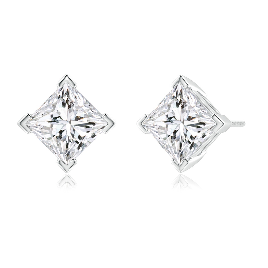 7.4mm HSI2 Princess-Cut Diamond Stud Earrings in P950 Platinum side 199