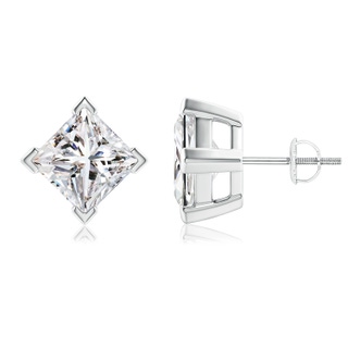7.4mm IJI1I2 Princess-Cut Diamond Stud Earrings in P950 Platinum
