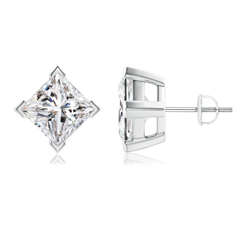 7.4mm IJI1I2 Princess-Cut Diamond Stud Earrings in P950 Platinum 