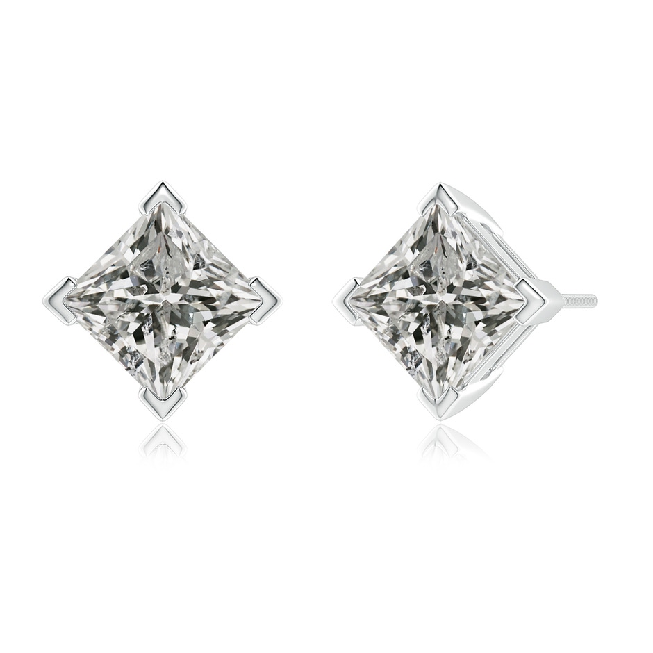 7.4mm KI3 Princess-Cut Diamond Stud Earrings in P950 Platinum side 199